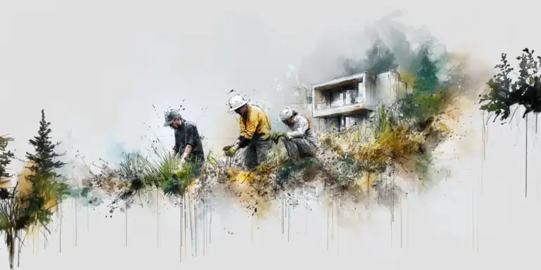 landscape contractors planting lomandra